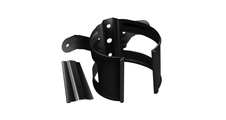 Кронштейн трубы Grand Line на дерево, 90мм PU RAL 9005 черный