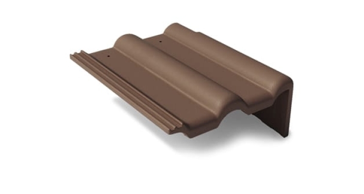 Боковая цементно-песчаная черепица Braas Франкфуртская правая, темно-коричневый
