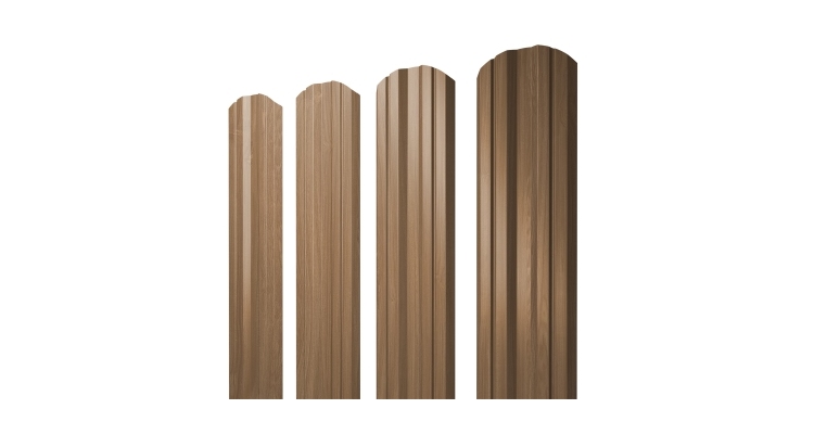 Штакетник Twin фигурный 0.45 Print Elite Honey Wood TwinColor