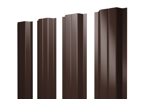 Штакетник П-образный А с прямым резом 0,45 PE RAL 8017 шоколад