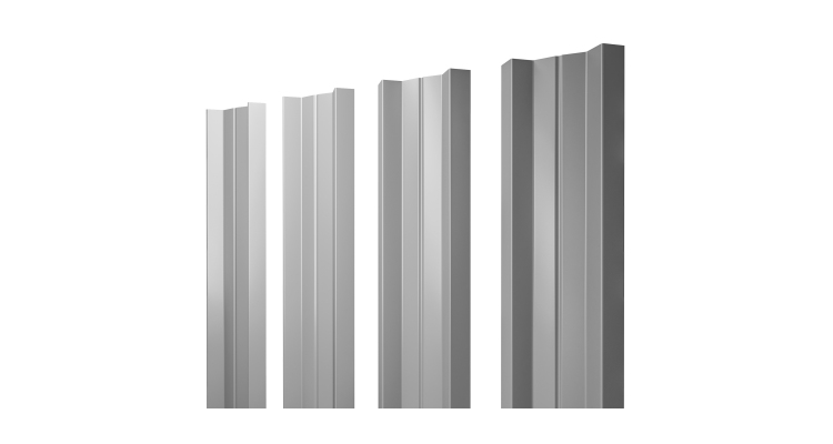 Штакетник М-образный А с прямым резом 0.5 Satin RAL 7004 сигнальный серый