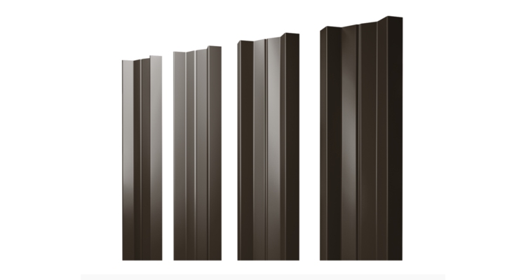 Штакетник М-образный А с прямым резом 0.45 PE-Double RR 32 темно-коричневый