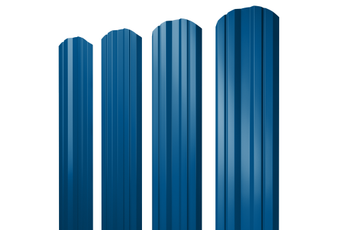 Штакетник Twin фигурный 0,5 Satin RAL 5005 сигнальный синий