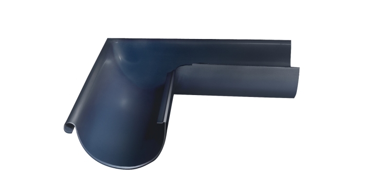 Угол желоба внешний Grand Line PU 90 гр 150 мм RAL 7024 мокрый асфальт