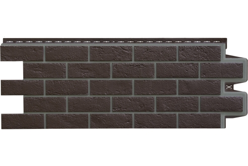 Фасадная панель GL Состаренный кирпич Design шоколадный со швом RAL 7006