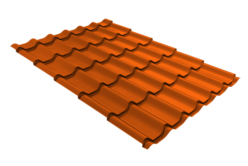Металлочерепица классик Grand Line 0,45 PE RAL 2004 оранжевый