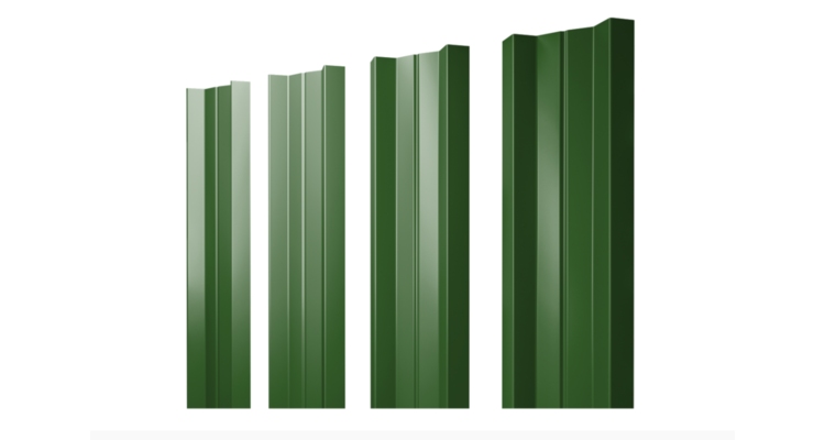Штакетник М-образный A с прямым резом 0.45 PE RAL 6002 лиственно-зеленый