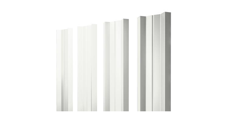Штакетник М-образный A с прямым резом 0.45 PE RAL 9003 сигнальный белый