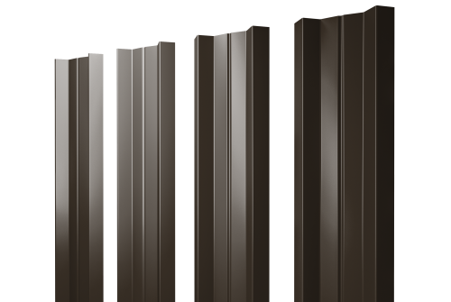 Штакетник М-образный A с прямым резом 0.45 PE RR 32 темно-коричневый