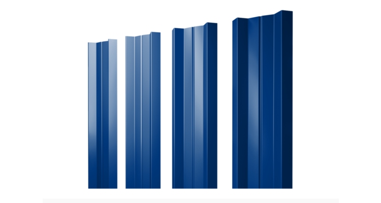 Штакетник М-образный A с прямым резом 0.45 PE RAL 5002 ультрамариново-синий