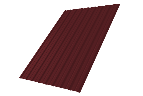 Профнастил С10В 0.5 Satin с пленкой RAL 3005 красное вино
