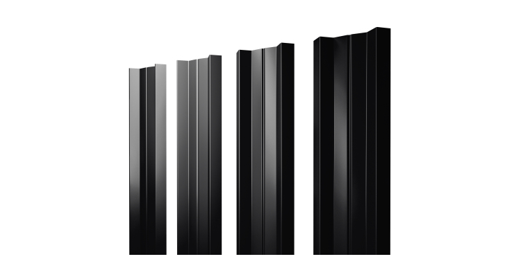 Штакетник М-образный А с прямым резом 0.45 Drap TR RAL 9005 черный