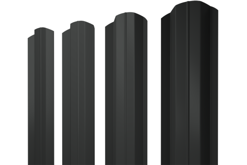 Штакетник М-образный В фигурный 0,5 Satin RAL 7016 антрацитово-серый