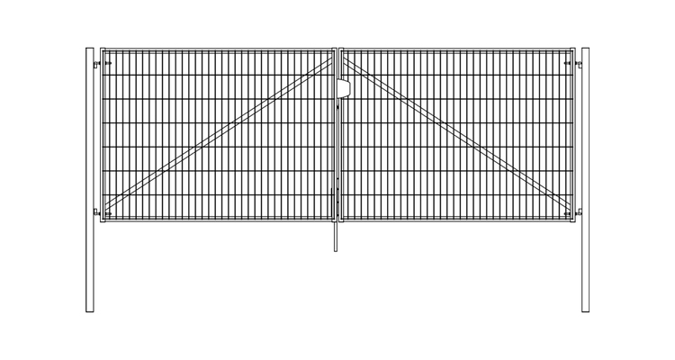 Ворота Light NoLock 1.73х4.0 RAL 6005