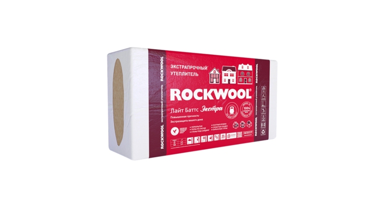 Утеплитель Rockwool Лайт Баттс Экстра, 1000х600х50мм (в упак.0,24 м3)