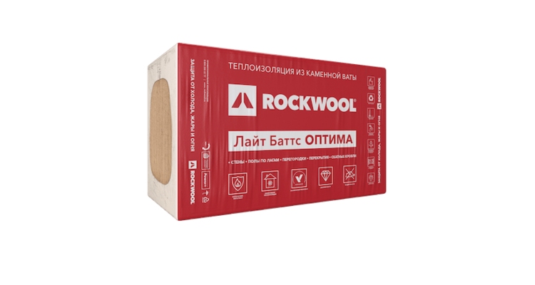 Утеплитель Rockwool Лайт Баттс Оптима 1000х600х100мм (в упак.0,3 м3)