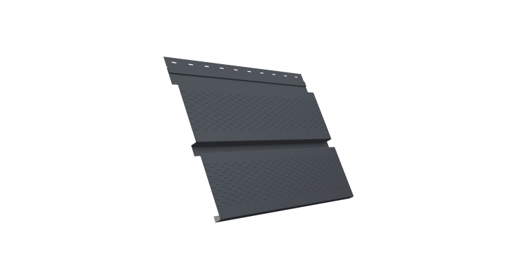 Софит металлический Квадро Брус с перфорацией 0,5 Drap с пленкой RAL 7024 мокрый асфальт