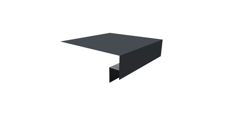 Планка околооконная сложная Экобрус Grand Line 250х50х25 0,45 Drap TwinColor RAL 7024 мокрый асфальт (3м)