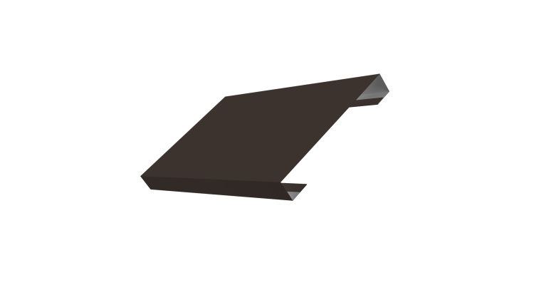 Ламель лицевая 150 забора жалюзи Texas стартовая/финишная для калиток и ворот 0,5 Velur X с пленкой RR 32 темно-коричневый