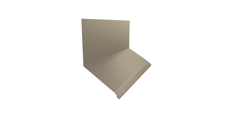 Планка примыкание верхнее к стене фальц Grand Line 150х130х20 0,45 Drap TX RAL 1015 светлая слоновая кость (3м)