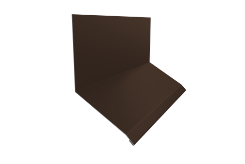Планка примыкание верхнее к стене фальц Grand Line 150х130х20 0,5 PE с пленкой RAL 8017 шоколад (2м)