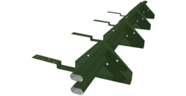 Снегозадержатель трубчатый для композитной черепицы Roman RAL 6020 (3м)