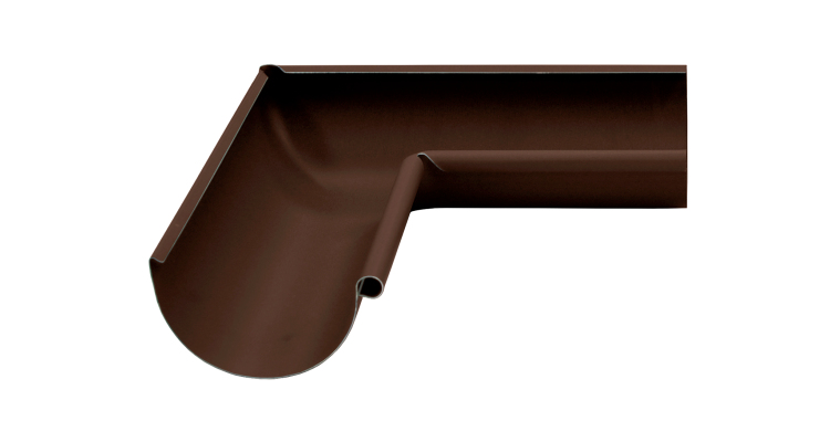 Угол желоба внутренний GL PE Matt 90 гр 125 мм RAL 8017 шоколад