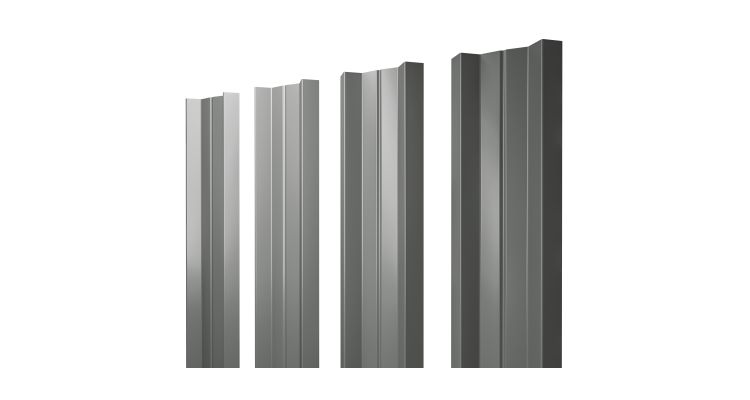 Штакетник М-образный А с прямым резом 0.45 PE RAL 7005 мышино-серый